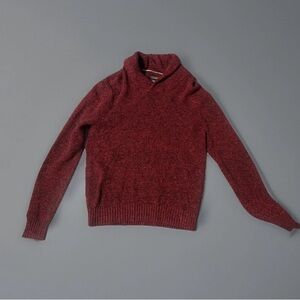 American Eagle Sweater Womens Medium Red Black Heather Knit Wool Blend Preppy